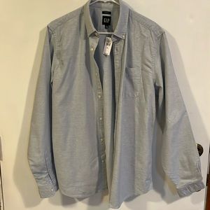 NWT GAP Men’s Blue Oxford Shirt - Untucked Fit. Size Large Tall